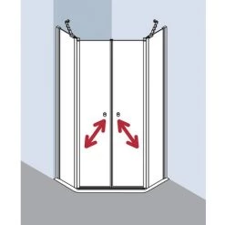 Acheter ???? Kermi Pentagone Ibiza 2000 B43 0900x 1850 BV : 870-885 SIMG Verre Trempé Transparent ???? -KERMI Soldes Boutique 38311969 4