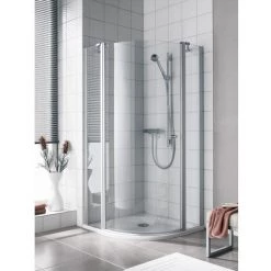 Promo ???? Kermi Quart De Cercle Ibiza 2000 S2R V21 X 1850 BV : -785-885 SIMG Verre Trempé Transparent ????