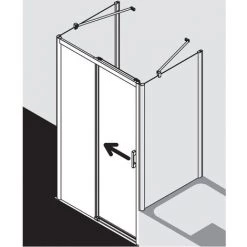 Acheter 🛒 Kermi Porte Coulissante Pega D2L 1200x 2000 BV : 1170-1200 SIHG Verre Trempé Transparent Clean 😉 -KERMI Soldes Boutique 38390073 5