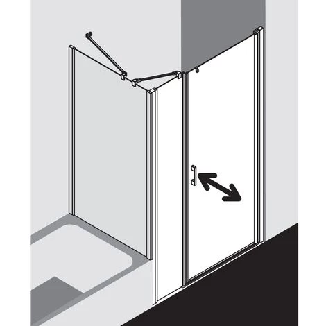 De gros ❤️ Kermi LIGA Porte Battante 1OL 780 X 2000mm Argent Satiné Verre Trempé Transparent ✔️ 4 De gros ❤️ Kermi LIGA Porte Battante 1OL 780 X 2000mm Argent Satiné Verre Trempé Transparent ✔️ – Image 2