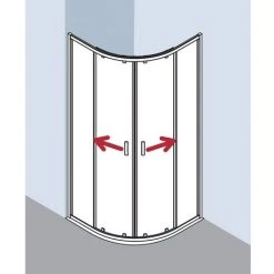 Le moins cher ???? Kermi Quart De Cercle Ibiza 2000 T10 0900x 1850 BV : 870-885 SIMG Verre Trempé Transparent ???? -KERMI Soldes Boutique 38421315 3