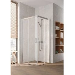 Vente flash 💯 Kermi Demi-pièce D’angle à Gauche PEGA C2L 1000x 2000 BV : 970-990 SIHG Verre Trempé Transparent 🔔