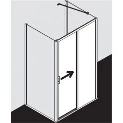 Meilleur prix ???? Kermi LIGA Porte Coulissante D2L 1430 X 1850mm Argent Ultra Brillant Verre Trempé Transparent ⌛ -KERMI Soldes Boutique 38442895 5