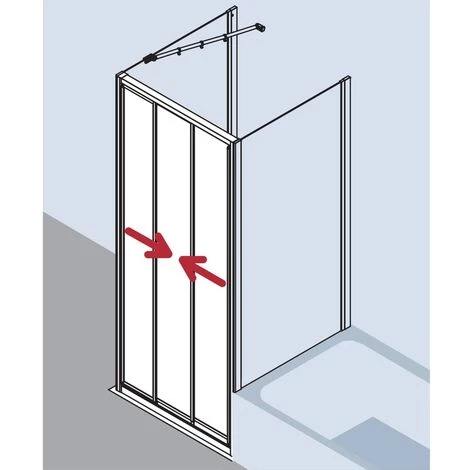Sortie ⭐ Kermi Porte Coulissante Ibiza 2000 STD 1000x 1750 BV: 965-993 WEI Verre Trempé Transparent Clean ???? 6 Sortie ⭐ Kermi Porte Coulissante Ibiza 2000 STD 1000x 1750 BV: 965-993 WEI Verre Trempé Transparent Clean ???? – Image 4