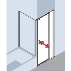 Nouveau ???? Kermi LIGA Porte Battante 1GR 1050 X 1850mm Argent Ultra Brillant Verre Trempé Transparent Clean ???? -KERMI Soldes Boutique 38446622 3