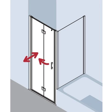 De gros ???? Kermi LIGA Porte Battante Pliante 2SR 1000 X 1850mm Argent Satiné Verre Trempé Transparent ???? 4 De gros ???? Kermi LIGA Porte Battante Pliante 2SR 1000 X 1850mm Argent Satiné Verre Trempé Transparent ???? – Image 2