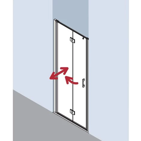 De gros ???? Kermi LIGA Porte Battante Pliante 2SR 1000 X 1850mm Argent Satiné Verre Trempé Transparent ???? 6 De gros ???? Kermi LIGA Porte Battante Pliante 2SR 1000 X 1850mm Argent Satiné Verre Trempé Transparent ???? – Image 4