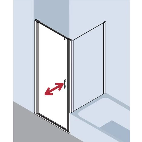 Le moins cher ❤️ Kermi LIGA Porte Battante 1WL 1050 X 1850mm Argent Satiné Verre Trempé Transparent ✔️ 4 Le moins cher ❤️ Kermi LIGA Porte Battante 1WL 1050 X 1850mm Argent Satiné Verre Trempé Transparent ✔️ – Image 2