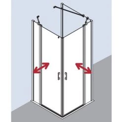 Les meilleures critiques de ???? Kermi LIGA Demi-pièce D'angle à Gauche EPL 1100 X 2000mm Argent Satiné Verre Trempé Transparent ???? -KERMI Soldes Boutique 38460676 3