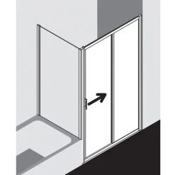 Le moins cher ✨ Kermi LIGA Porte Coulissante G2R 1500 X 1850mm Argent Ultra Brillant Verre Trempé Transparent ???? -KERMI Soldes Boutique 38467107 3