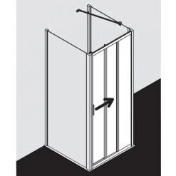 Remise ???? Kermi LIGA Porte Coulissante G3L 750 X 2000mm Argent Mat Verre Trempé Transparent Clean ✔️ -KERMI Soldes Boutique 38491314 5