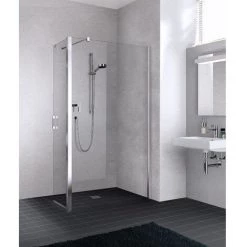 Sortie 👍 Kermi LIGA WALK-IN T1R 1000 X 2000mm Argent Mat Verre Trempé Transparent Clean 👍 -KERMI Soldes Boutique 38500268 4