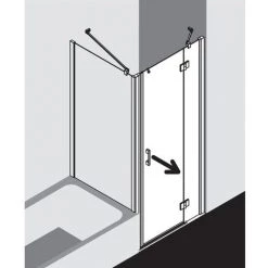 Tout neuf ???? Kermi LIGA Porte Battante STL 950 X 2000mm Argent Ultra Brillant Verre Trempé Transparent Clean ???? -KERMI Soldes Boutique 38503730 2