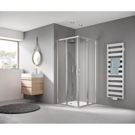 Tout neuf 😀 Kermi LIGA Demi-pièce D'angle à Gauche E2L 900 X 2000mm Argent Ultra Brillant Verre Trempé Transparent 🤩 6 Tout neuf 😀 Kermi LIGA Demi-pièce D'angle à Gauche E2L 900 X 2000mm Argent Ultra Brillant Verre Trempé Transparent 🤩 – Image 4