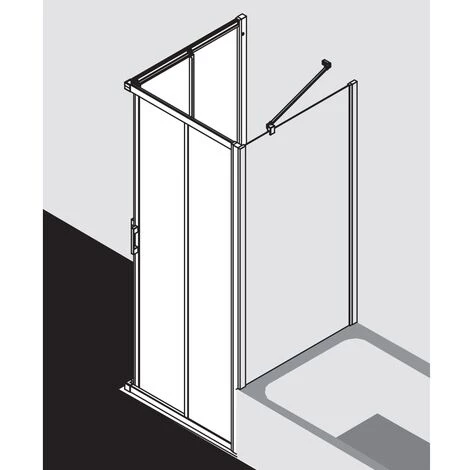 Meilleur prix 👍 Kermi LIGA Demi-pièce D’angle à Gauche E2L 1100 X 1850mm Argent Satiné Verre Trempé Transparent 👍 4 Meilleur prix 👍 Kermi LIGA Demi-pièce D’angle à Gauche E2L 1100 X 1850mm Argent Satiné Verre Trempé Transparent 👍 – Image 2