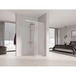 Tout neuf 🧨 Kermi LIGA Porte Coulissante J2R 1100 X 2000mm Argent Mat Verre Trempé Transparent 👍 -KERMI Soldes Boutique 38616163 4