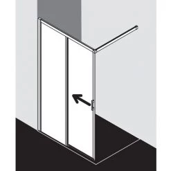 Vente flash 🎁 Kermi LIGA Porte Coulissante J2L 1200 X 1850mm Argent Mat Verre Trempé Transparent Clean 🧨