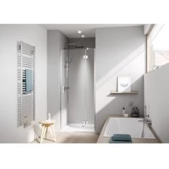 Bon marché ???? Kermi LIGA Porte Battante SFR 750 X 2000mm Argent Ultra Brillant Verre Trempé Transparent Clean ???? -KERMI Soldes Boutique 38616400 2