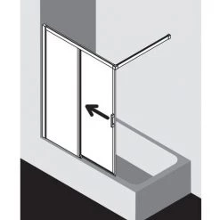 Meilleure vente ???? Kermi LIGA Porte Coulissante H2L 1000 X 1500mm Argent Mat Verre Trempé Transparent ????