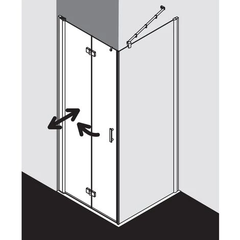 Nouveau ???? Kermi Porte Battante Pliante Diga 2SL 1100x 2000 BV : 1080-1100 WEI Verre Trempé Transparent ???? 6 Nouveau ???? Kermi Porte Battante Pliante Diga 2SL 1100x 2000 BV : 1080-1100 WEI Verre Trempé Transparent ???? – Image 4