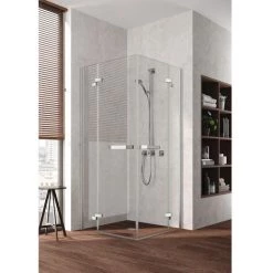 Tout neuf 💯 Kermi Demi-pièce D’angle à Droite Tusca EPR 0900x 2000 BV : 875-895 SIHG Verre Trempé Opaco Clean ⌛